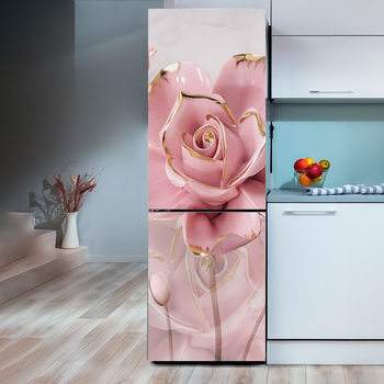 Самоклеящаяся виниловая наклейка на холодильник Decor-oboi 3D Роза 65*185 см