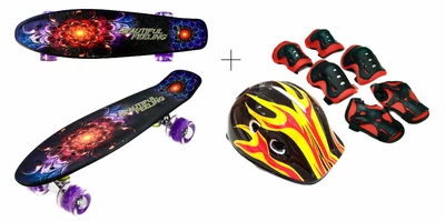 Скейт Best Penny Board LED 22 Beautiful Feeling Шлем + защита (101-4657)