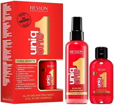 Zestaw do pielęgnacji włosów Revlon Professional Uniq One All In One Hair Szampon 150 ml + Maska w sprayu 100 ml (8432225137308)