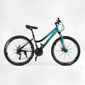 Велосипед Спортивний Corso KLEO 26" дюймів KL-26088 рама сталева 15'', перемикачі Saiguan, 21 швидкість, зібраний на 75%