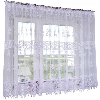 Ажурна біла тюль з гіпюром 180 х 300 см (148WB)