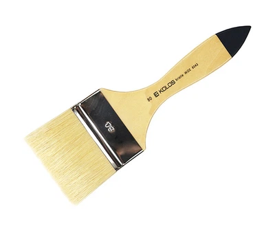Кисть щетина флейц Kolos Bristle Wide 8043 № 80 короткая ручка (4280430080)