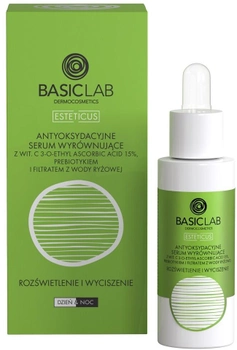 Serum BasicLab Esteticus antyoksydacyjne wyrównujące z Wit.C 15 % prebiotykiem i filtrem z wody ryżowej 30 ml (5907637951703)