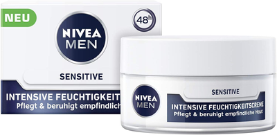 Krem do twarzy Nivea Men Sensitive intensywnie nawilżający dla mężczyzn do skóry wrażliwej 50 ml (5900017074726)