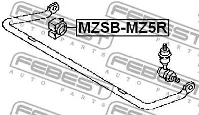 Втулка стабилизатора заднего Mazda 3/5 03-14, FEBEST (MZSBMZ5R)