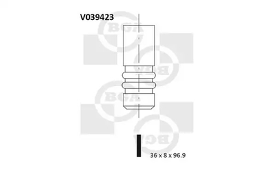 Клапан впускний 2.5TDI LT 96-06/T4 96-03/Crafter 06-, BGA (V039423)