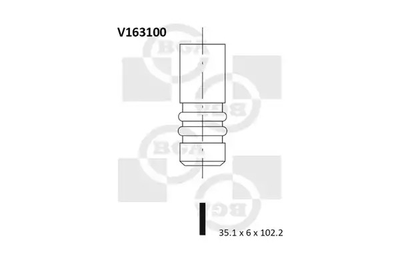 Клапан впускний ASTRA G/VECTRA/SAAB 9-3 2.0/2.2i 00-, BGA (V163100)