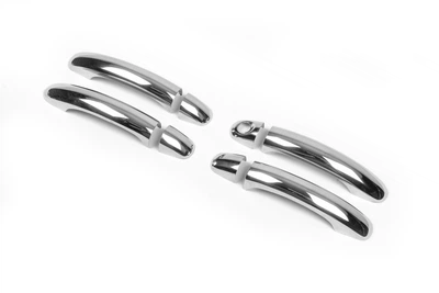Накладки на дверные ручки (4 шт, нержавеющая сталь) с кнопками для Volkswagen Touareg 2002-2010 годов, Carmos