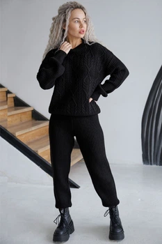Комплект: свитер и брюки Leinle 42/44(S/M) Черный (94964)