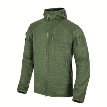 Куртка Helikon-Tex Alpha Hoodie - Grid Fleece, Olive green M/Regular (BL-ALH-FG-02)