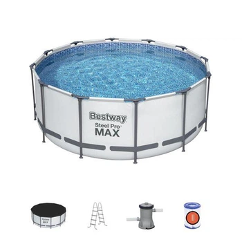 Каркасный бассейн Bestway 56420 366х122 см, фильтр-насос + тент + лестница