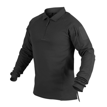 Футболка Polo Helikon-Tex RANGE з довгими рукавами, Black L/Regular (PD-RNG-TC-01)