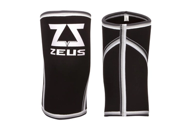 Наколенники ZEUS Classic 7мм для тяжелой атлетики пара с сумкой неопрен черный size S
