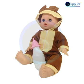 Кукла пупс говорящая с бутылочкой и салфетками Little Baby