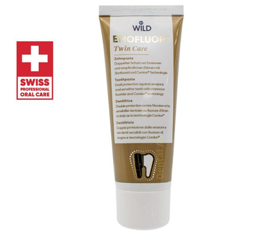 Зубная паста Dr. Wild Emofluor TWIN CARE 75 мл |Защита от эрозии и чувствительных зубов! Без SLS с фтором 1400 ppm