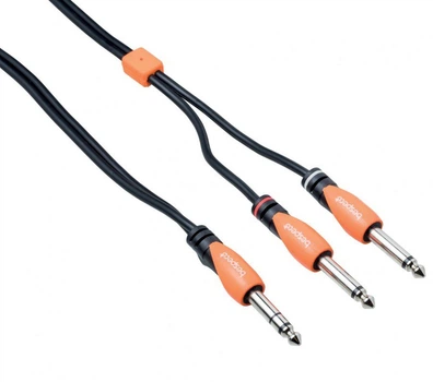 Коммутационный кабель Jack 6.3 stereo — 2xJack 6,3 mono BESPECO SLYS2J180 1,8 м