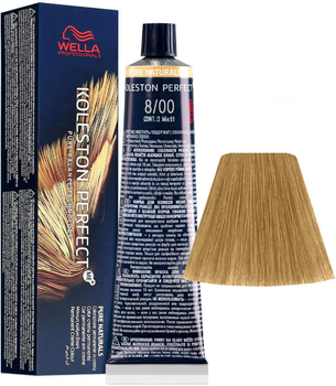 Стійка фарба для волосся Wella Koleston Perfect Me + Pure Naturals 8 - 00 Light Natural Blonde 60 мл (8005610650456)