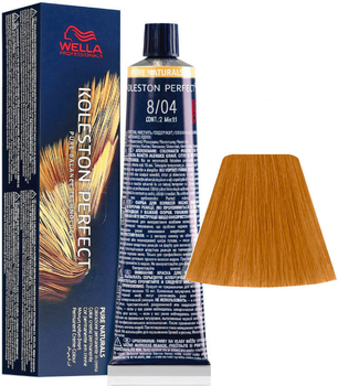 Стійка фарба для волосся Wella Koleston Perfect Me + Pure Naturals 8 - 04 Light Blonde Natural Red 60 мл (8005610649566)