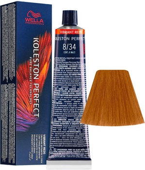 Стійка фарба для волосся Wella Koleston Perfect Me + Vibrant Reds 8 - 34 Light Blonde Copper Gold 60 мл (8005610649801)