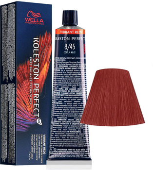 Trwała farba do włosów Wella Koleston Perfect Me + Vibrant Reds 8 - 45 Light Blonde Red Mahogany 60 ml (8005610650043)