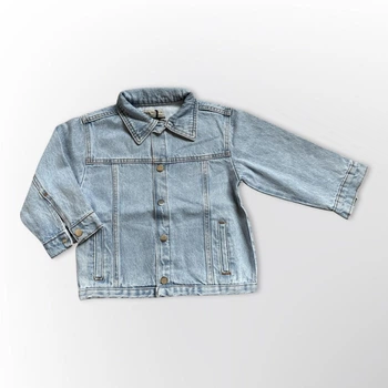 Джинсовая куртка ZARA "Minnie" на кнопках для девочки 128 см (7-8 лет) Сіро-блакитна 1378-25