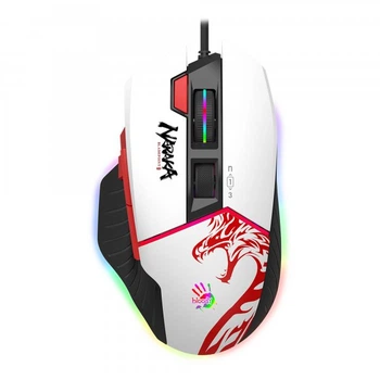 Миша ігрова A4Tech Bloody W95 Max (Naraka), RGB, 12000 CPI, 50M натискань, активоване ПЗ Bloody, колір білий+чорний