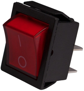 Перемикач DPM клавішний підсвічується 2 доріжки 15 A червоний (BMEP012)