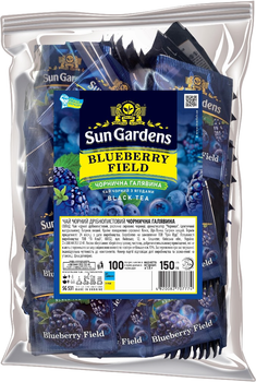 Чай чорний Sun Gardens Blueberry Field 100 пакетиків по 1.5 г (4820082707774)