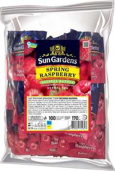 Чай трав'яний Sun Gardens Spring Raspberry 100 пакетиків по 1.7 г (4820082702823)