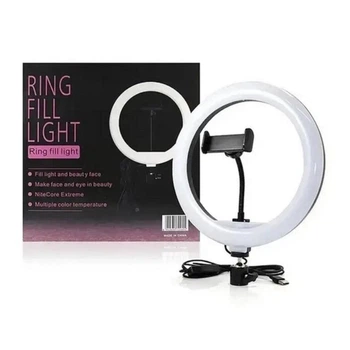 Кольцевая светодиодная лампа селфи 26см Ring Fill Light CXB-260 3 режима свечения Черная