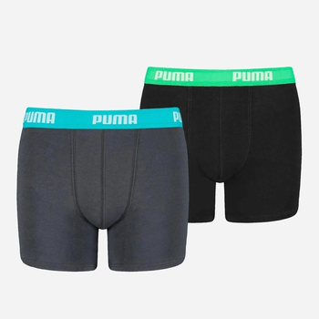 Komplet majtek chłopięcych 2 sztuki Puma Boys Basic Boxer 2P 93545401 128 Czarny/Szary (8720245232104)