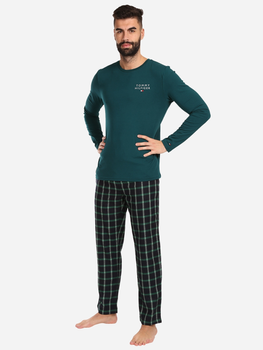 Піжама (лонгслів + штани) чоловіча бавовняна Tommy Hilfiger UM0UM03130 S Зелена (8720645421351)