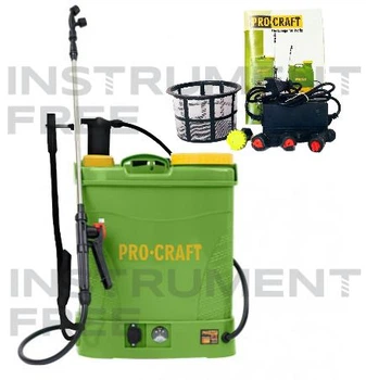 Аккумуляторный опрыскиватель ProCraft AS-16/2 (2 в 1, ручной и аккумуляторный режим, 16л, 12А/ч, 3 насадки в комплекте)