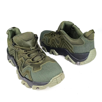 Тактичні шкіряні кросівки Oksy Tactical літні з сіткою трекінгові Olive розмір 40
