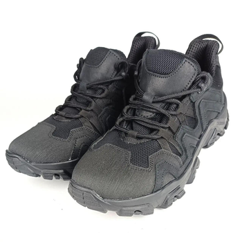 Тактичні шкіряні кросівки Oksy Tactical літні з сіткою трекінгові Black розмір 44