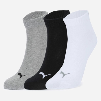 Набір чоловічих шкарпеток 3 пари Puma Unisex Quarter Plain 3p 90697821 43-46 Чорний/Сірий/Білий (8718824385068)
