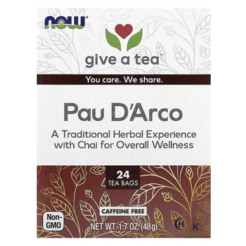Чай из коры муравьиного дерева Пау Дарко Now Foods Pau D'Arco 24 пакетика 48 г