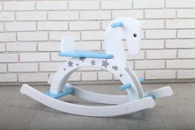 Деревянная лошадка-качалка Pony Star white blue