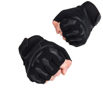Тактичні рукавички Mechanix Wear короткопалі утеплені з захистом на кісточки чорні One size