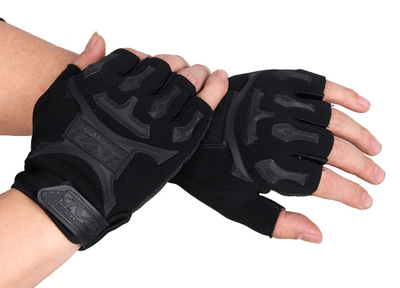 Тактические перчатки Mechanix Wear короткопальцевые утеплённые с защитой на косточки чёрные One size