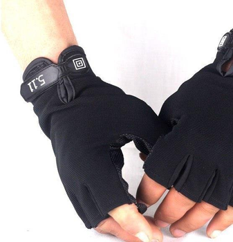 Тактические перчатки 5.11 короткопальцевые чёрные L