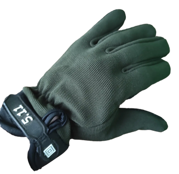 Тактические перчатки 5.11 полнопальцевые зелёные XL