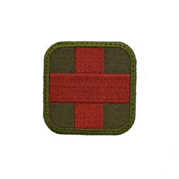 Шеврон для медика медичний червоний крест MAX-SV-0221