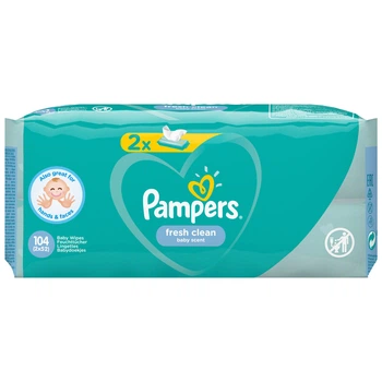 Вологі cepветки дитячі PAMPERS Fresh Clean 52 шт (8001841041360)