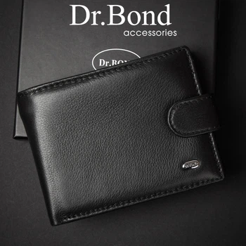 Кошелек мужской Classic из мягкой натуральной кожи DR. BOND M8-1 черный