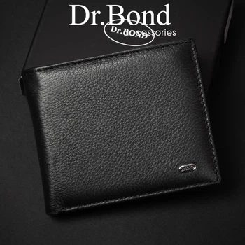 Кошелек мужской Classic с магнитным замком из натуральной кожи DR. BOND MSM-3 черный