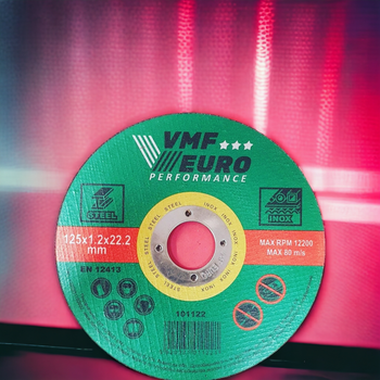 Диск абразивний VMF EURO Perfomance відрізн. по металу та нерж. 125x1.0x22.2mm