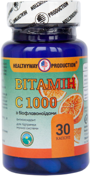 Витамин С Healthyway Production 1000 мг с биофлавоноидами 30 капсул (616659000713)