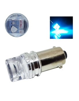 Светодиодная лампа T4W 3SMD 2835 3D Синий 12V с линзой (14762)