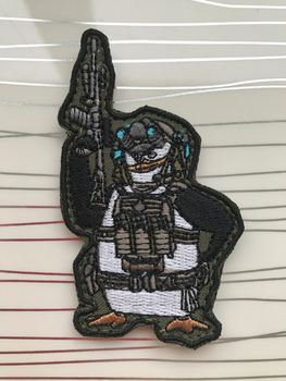 Патч Бойовий Пінгвін, нашивка Пінгвін на липучці 8,5х5 см